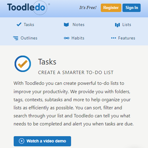 organización de tareas en toodledo.com